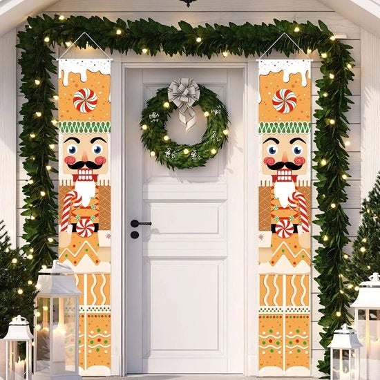 Decorazioni per Porta per Esterno e Interno Soldato per Natale e Vacanze Modello Decorazione per Porta per Giardino Indoor Outdoor Murale Accessori per Feste Decorazione (Peperoncino)