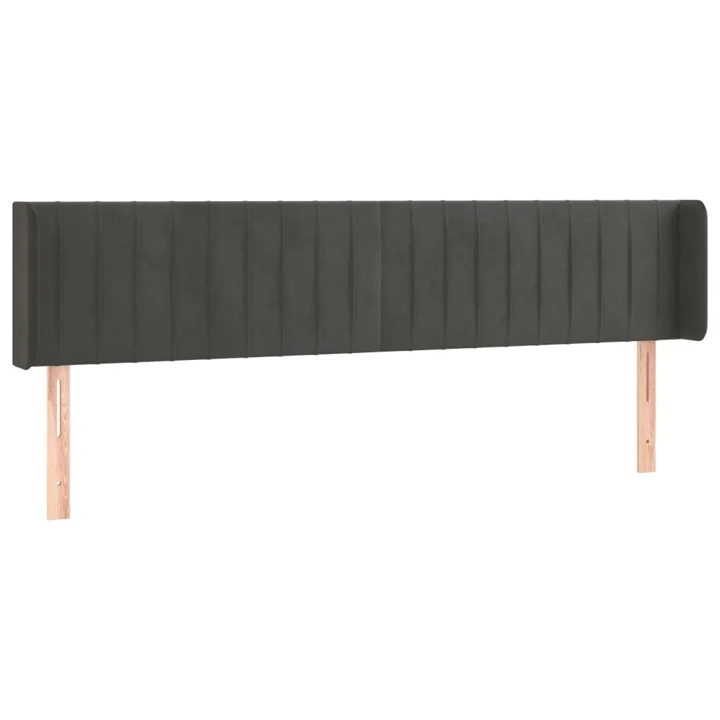 Testiera ad Orecchio Grigio Scuro 183x16x78/88 cm in Velluto