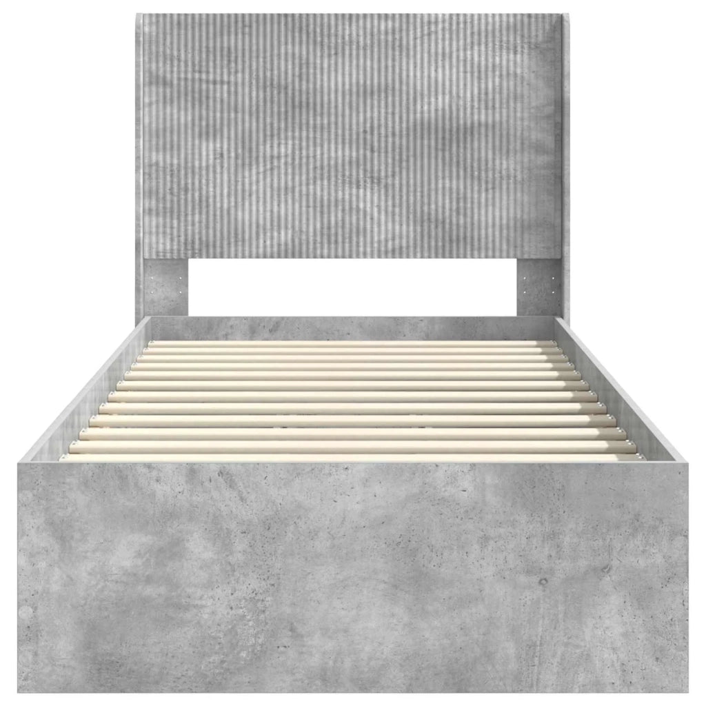 Struttura del letto con stoccaggio e testata Grigio Cemento 3414160