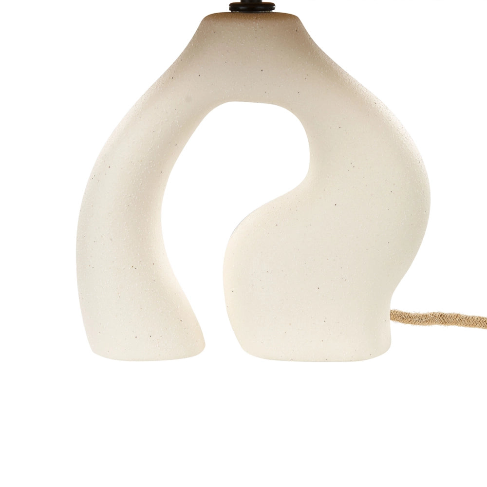Lampada da tavolo Base in ceramica bianca Paralume in carta naturale Luce da comodino