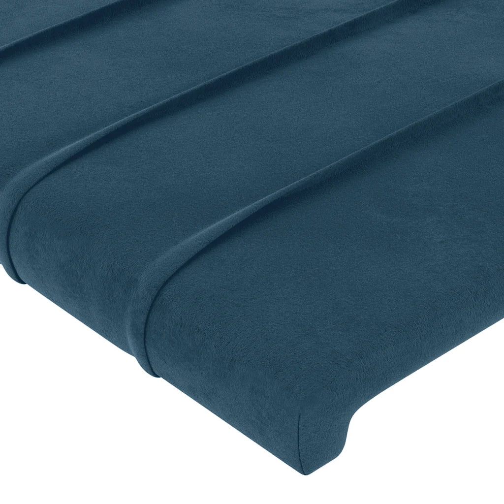 Testiera ad Orecchio Blu Scuro 103x23x78/88 cm in Velluto