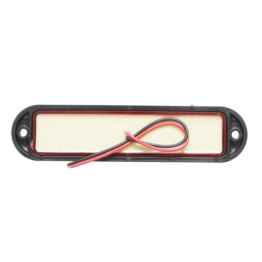 Lampada laterale LED, rossa, 12V-24V, 155x37 mm, con cornice nera, Breckner Germany