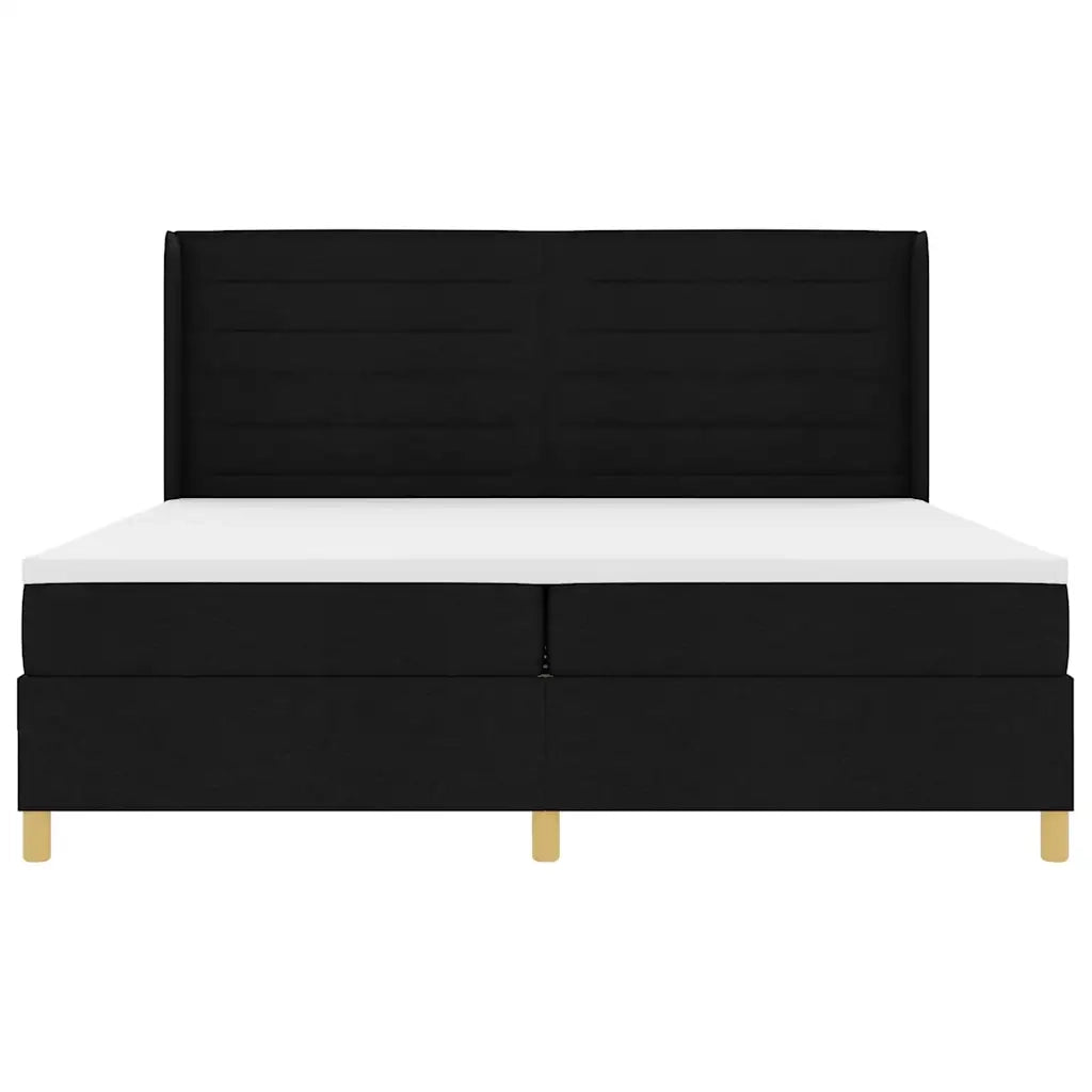 Letto a molle con materasso Nero 200 x 200 cm Tessuto 3341793