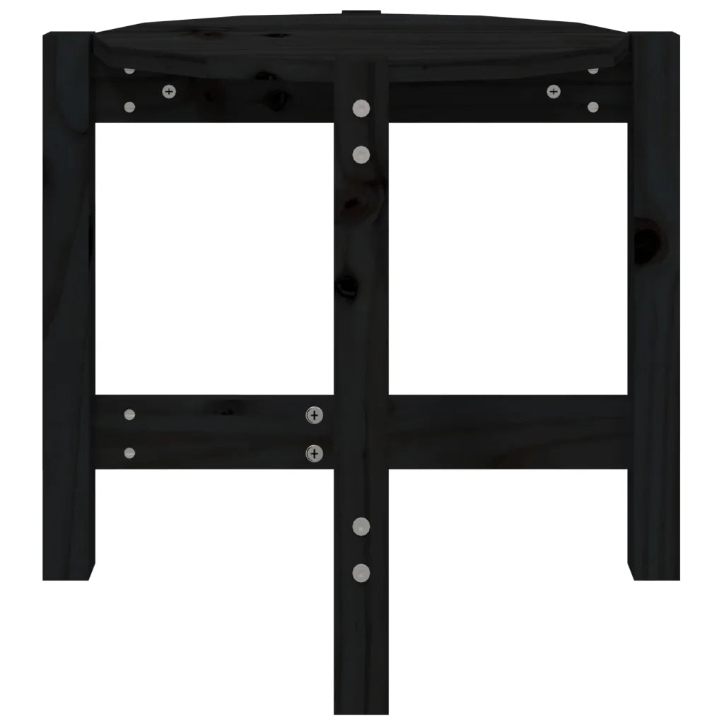 Tavolino da Salotto Nero Ã˜ 52,5x45 cm in Legno Massello di Pino cod mxl 19475