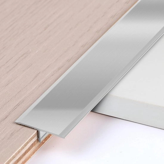 Tre strisce di copertura T-profilo in alluminio per passaggi di pavimento, 0,9 m × 2 cm, in acciaio inossidabile T-shape per listelli di transizione per dorpels, piastrelle, pavimenti in legno, tappeti