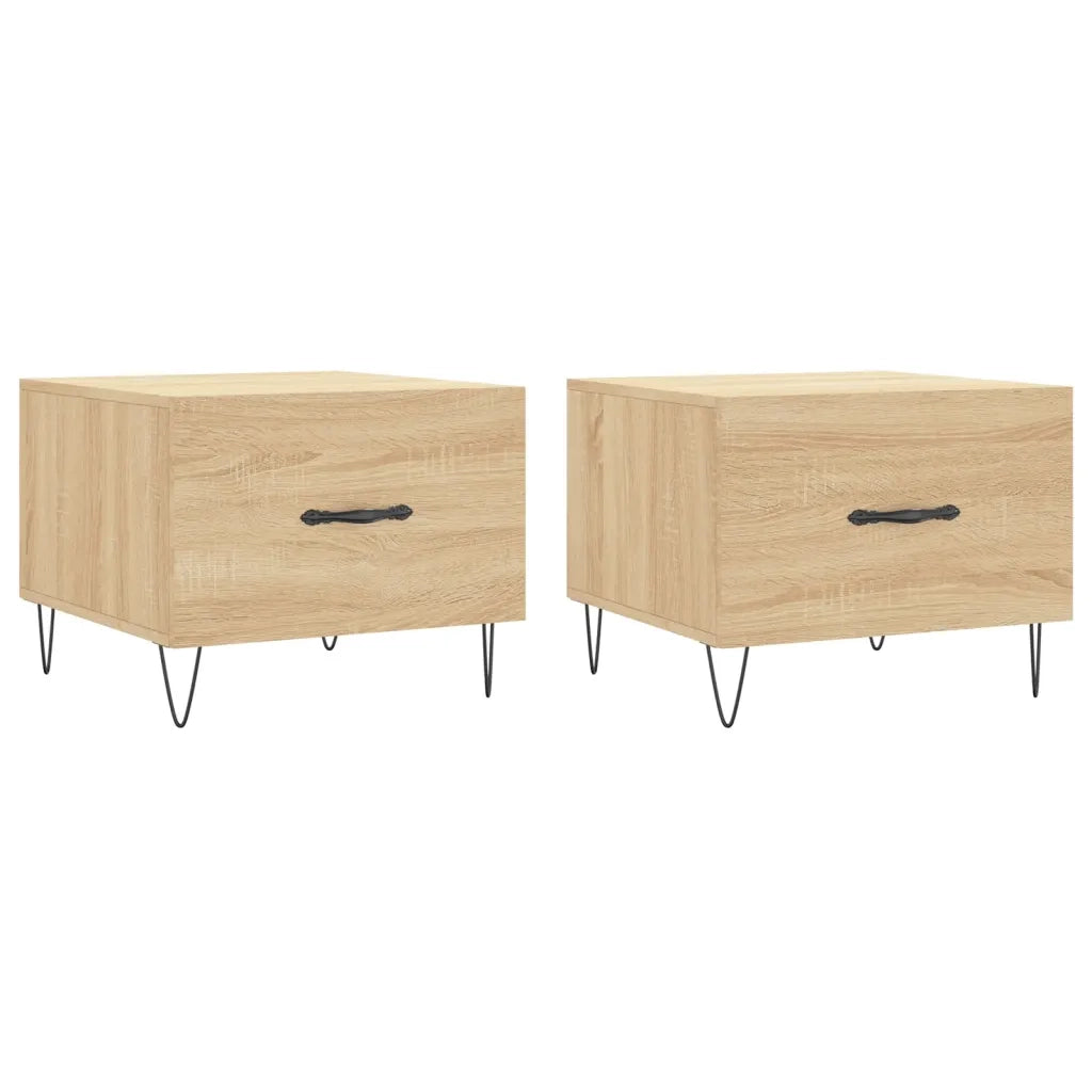 Tavolini Salotto 2pz Rovere Sonoma 50x50x40cm Legno Multistrato