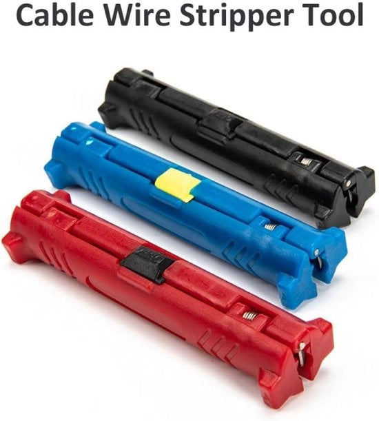 Strippatore universale per cavi a fibra ottica - strumento per staccare l'isolante elettrico - strumento per staccare le guaine di cavi rotondi - colore rosso
