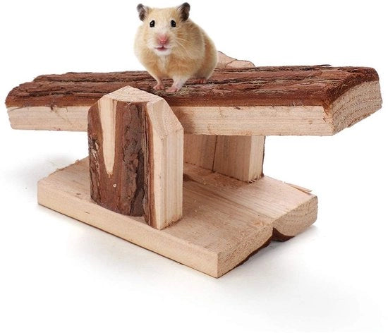 Giocattolo per piccoli animali in legno - Adatto a hamster, topi e ratti - Giocattolo di allenamento - Ricreativo con illuminazione - Costruito con legno di alta qualità naturale - Giocattolo per piccoli animali