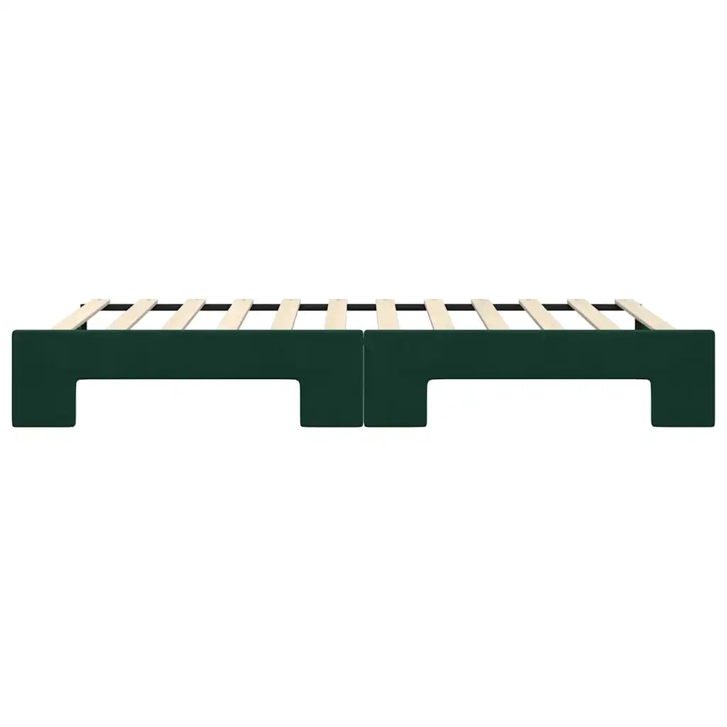 Divano Letto con Letto Estraibile Verde Scuro 100x200cm Velluto 3197780
