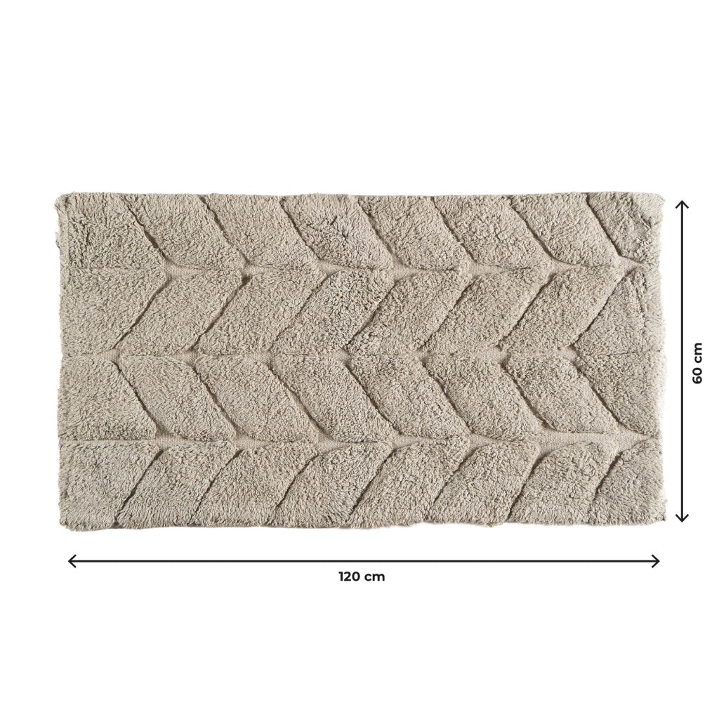 Tappeto Bagno Antiscivolo In Cotone Effetto Rilievo Assorbente, Morbido, Lavabile in Lavatrice 50x80 / 60x120 cm Grigio - 60x120 cm
