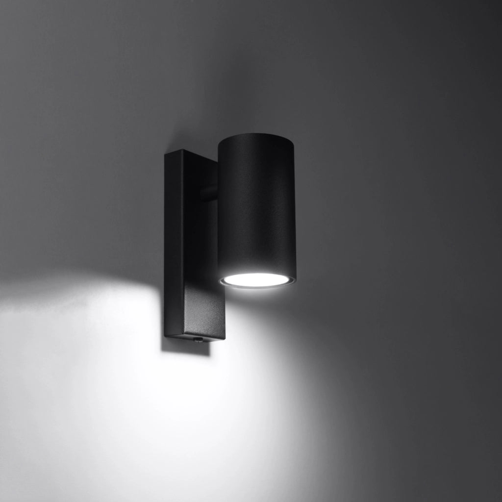 Applique rotonda moderna nera STAVKO Pure Lume GU10