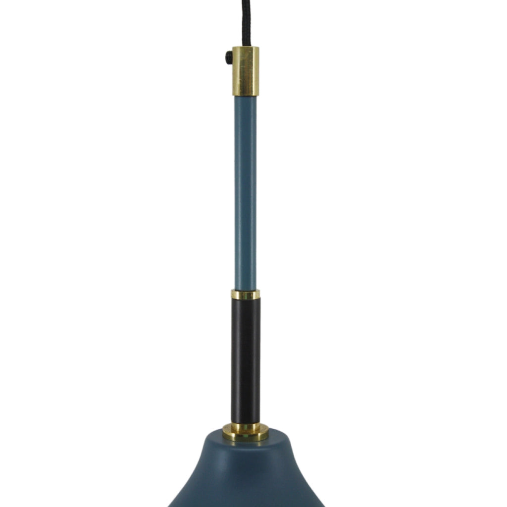 Lampada a sospensione Caja in metallo blu