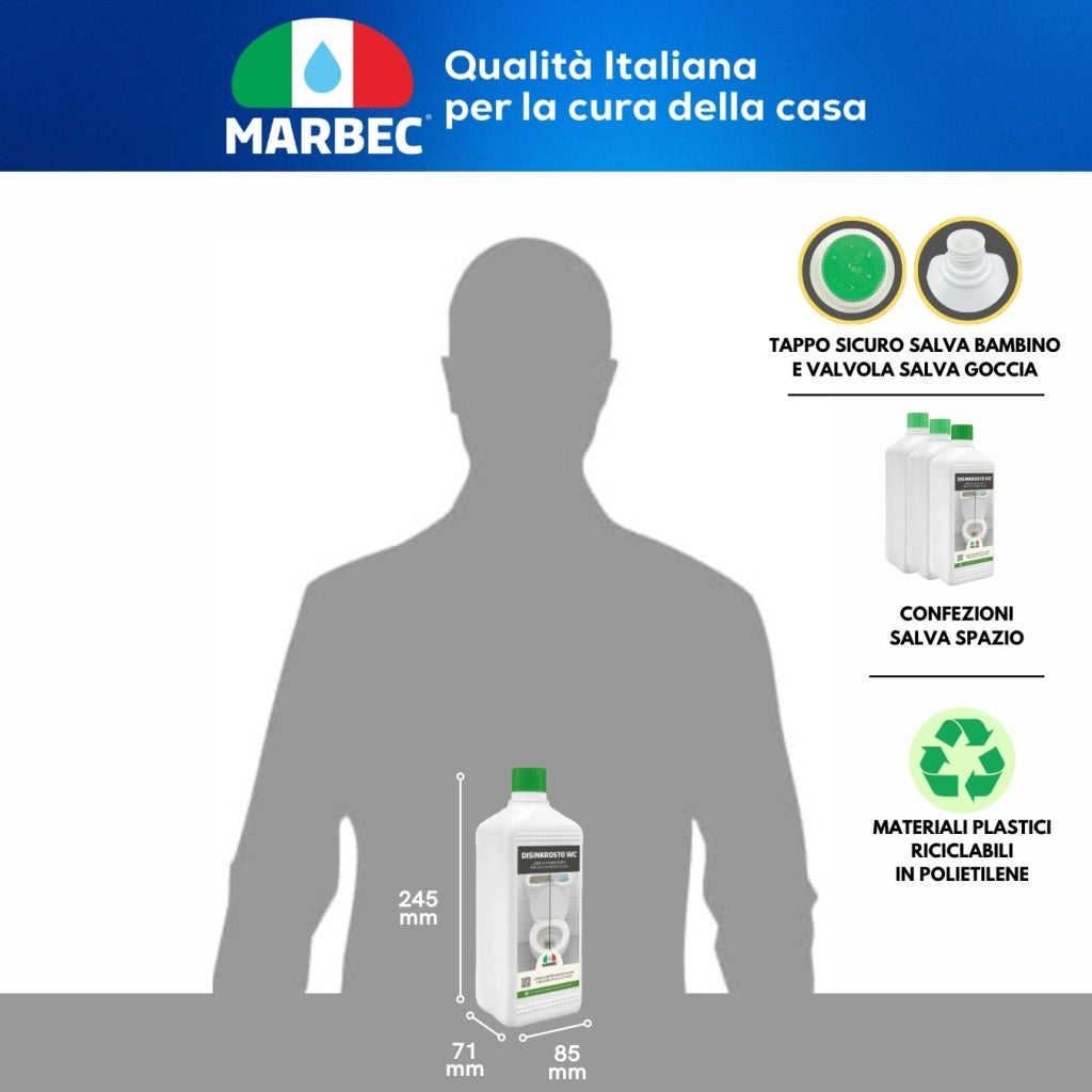 Disincrostante WC in gel elimina calcare ostinato DISINKROSTO WC® - 1LTx6Pz