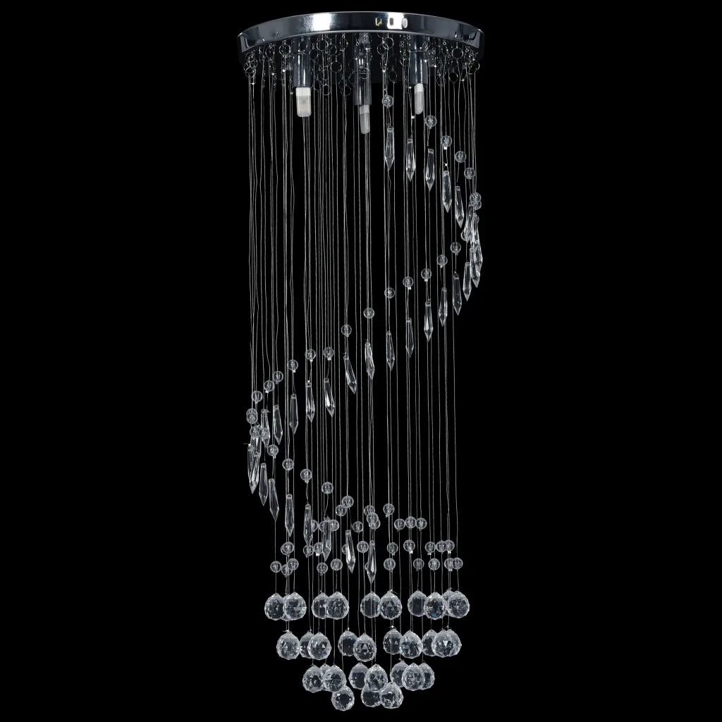 Lampadario con Perle di Cristallo a Spirale Argento G9 CFW4863528