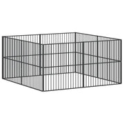 Box per Cani 8 Pannelli Nero Acciaio Zincato CFW7265685