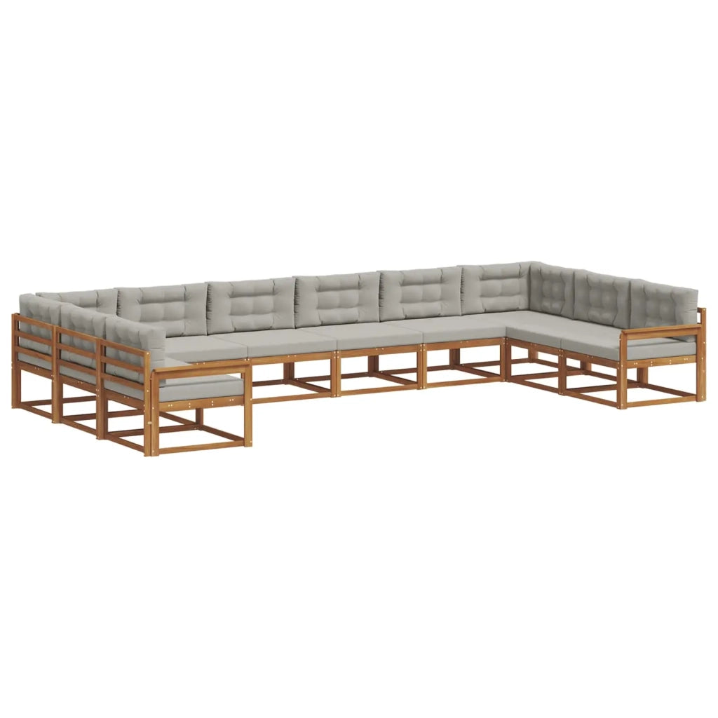 Set di divani da esterno 10 pcs Grigio Naturale e Chiaro 3368229