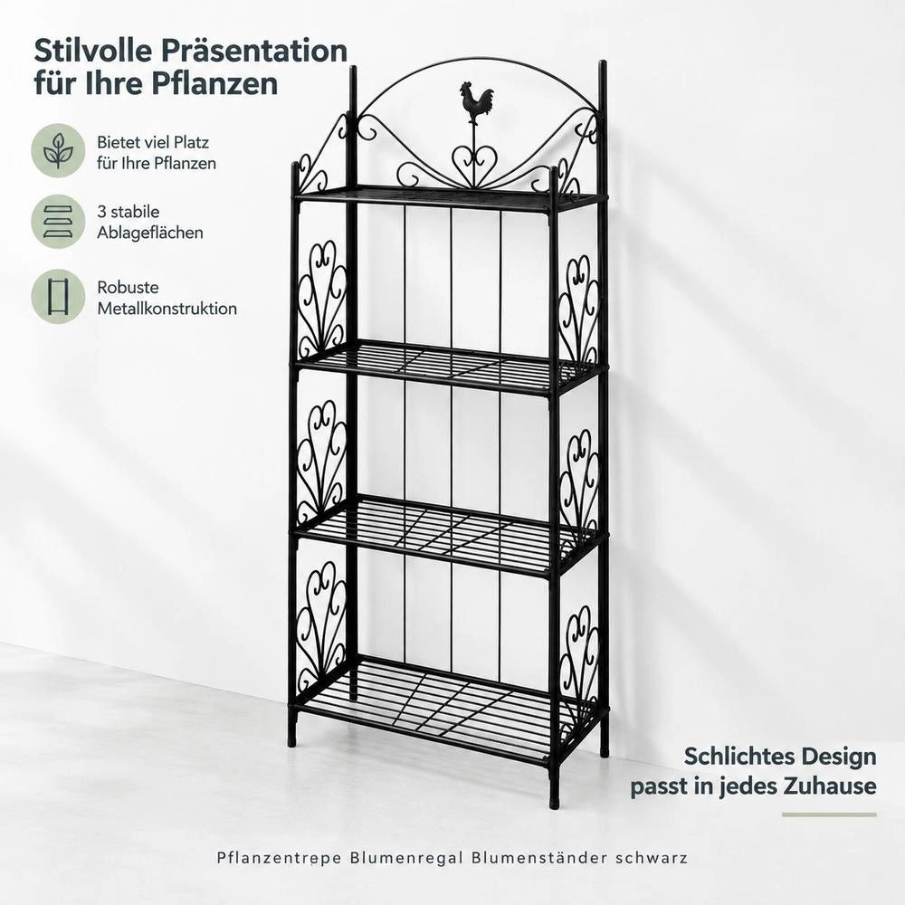 Plant Stand, Flower Shelf, Flower Stand, Black