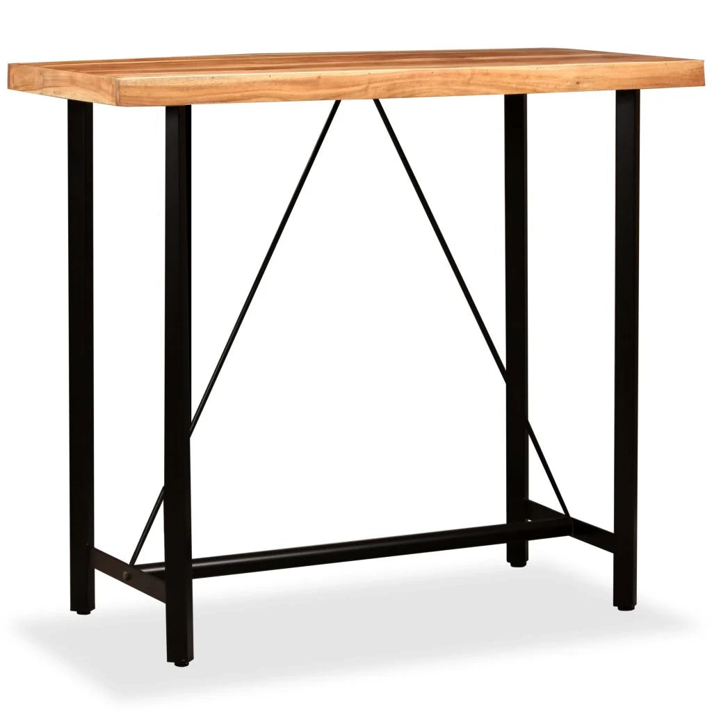 Tavolo alto stile bar/bistrot in legno massello di sheesham 120 cm 0902088