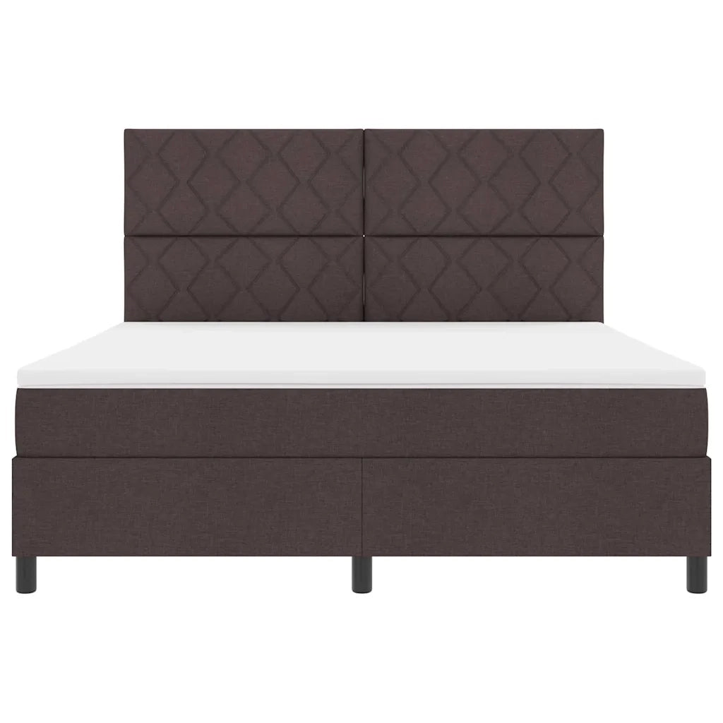 Letto a molle con materasso Marrone Scuro 180 x 200 cm Tessuto 3339486