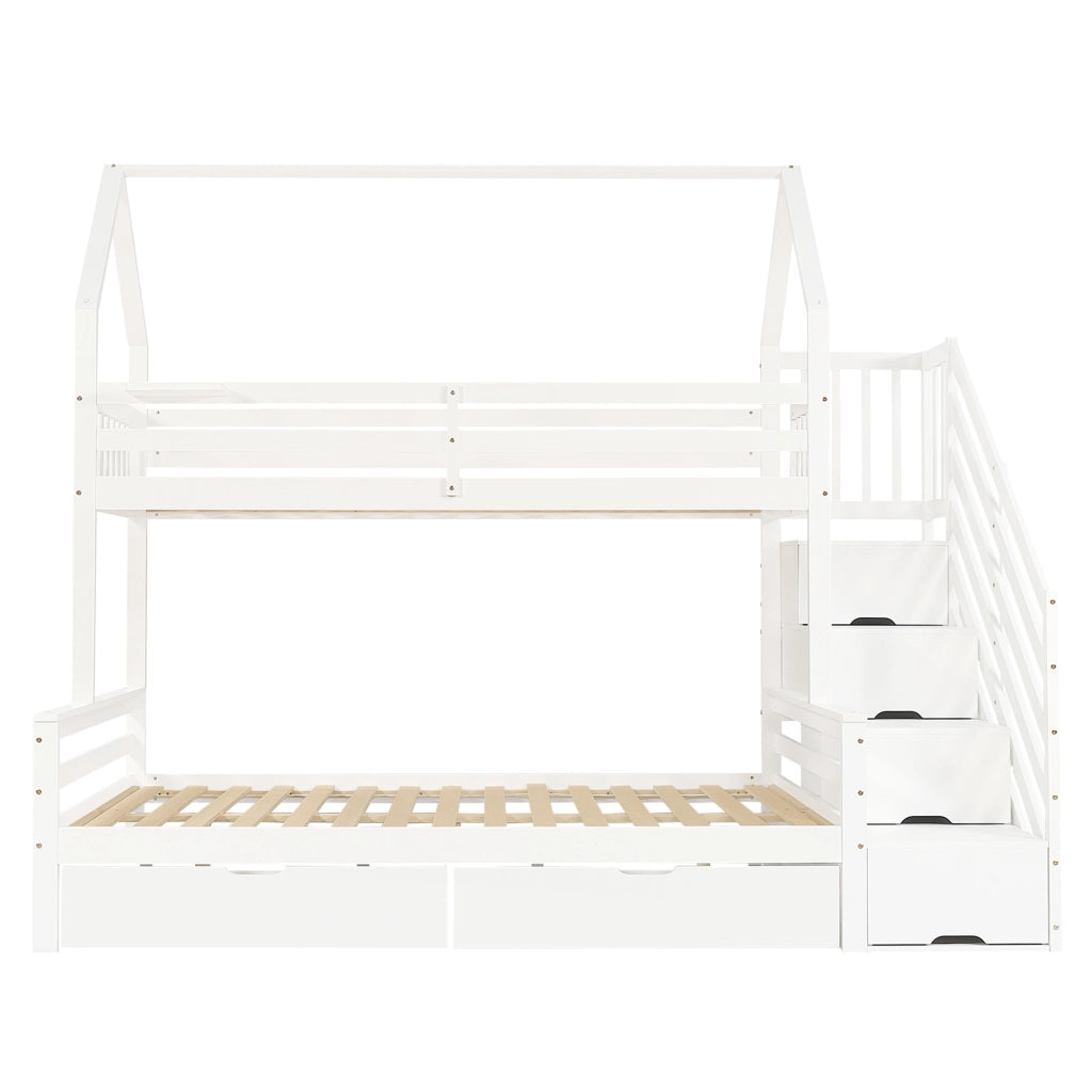 letto a castello in legno massiccio e mdf bianco 90x200 cm