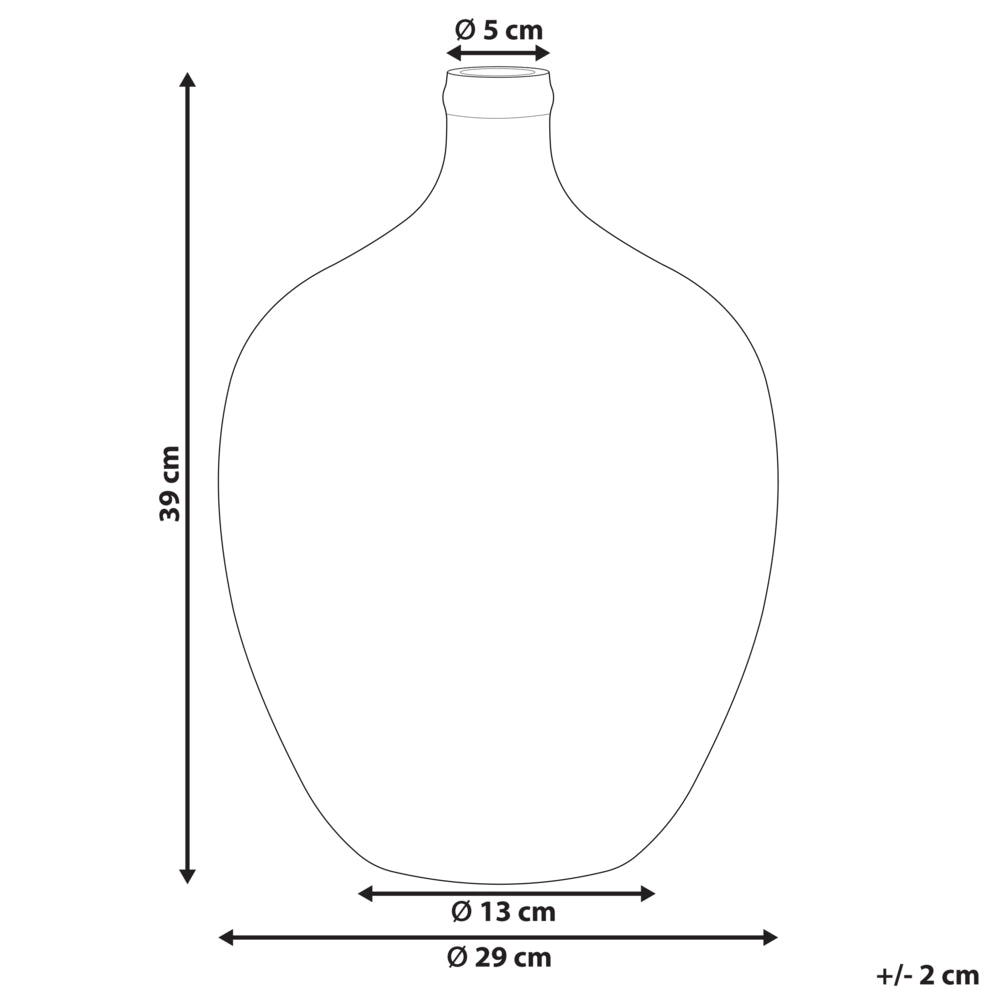 Vaso decorativo in vetro azzurro 39 cm decorativo fatto a mano rotondo a forma di bocciolo da tavolo Decorazione per la casa Design moderno