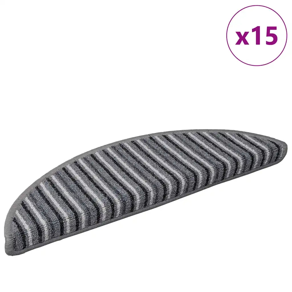 Tappetini per scale autoadesivi 15 pz | Gradini per Scale Grigio 56 x 17 x 3 cm