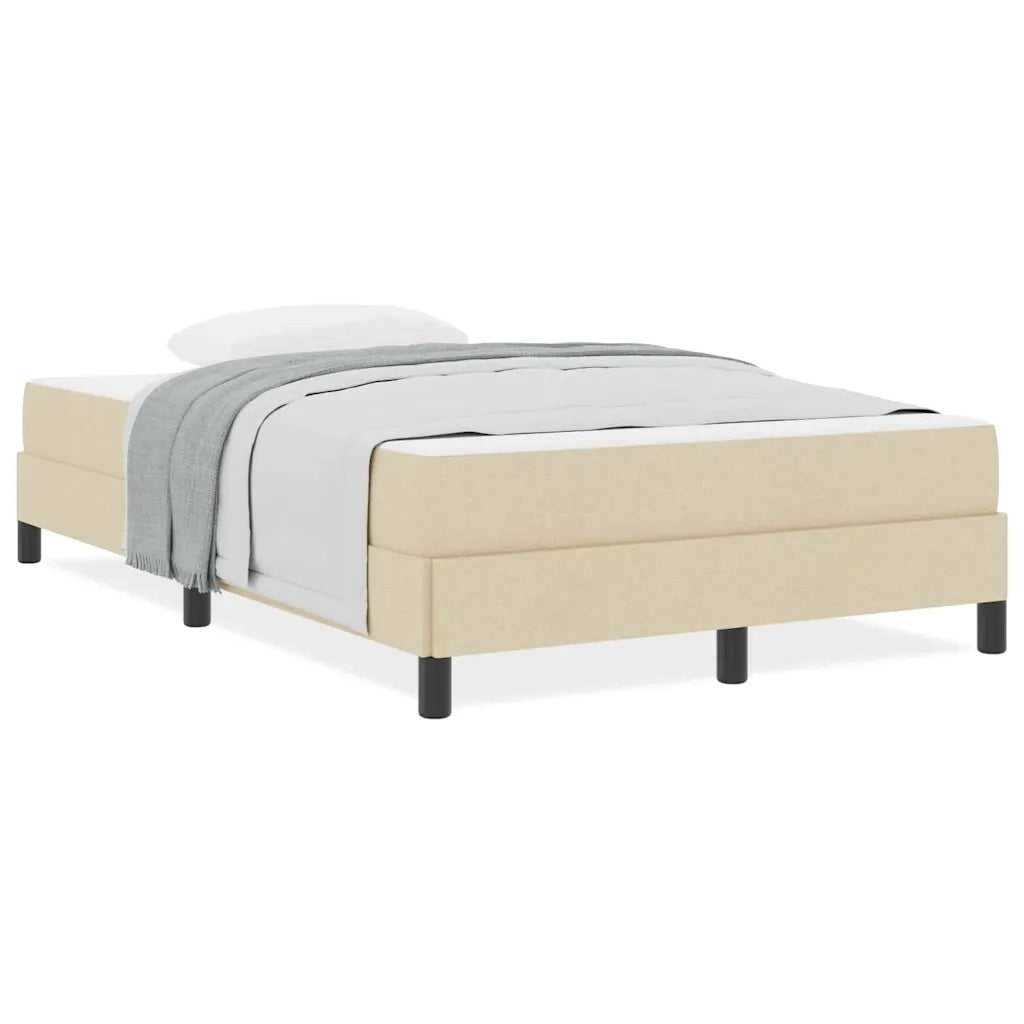 vidaXL Letto a molle con materasso Crema 120 x 190 cm Tessuto