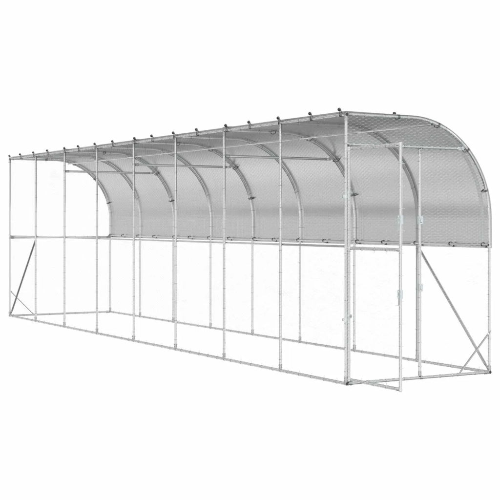 Gabbia per Polli Contro il Muro Argento 600 x 150 x 215 cm 3434723