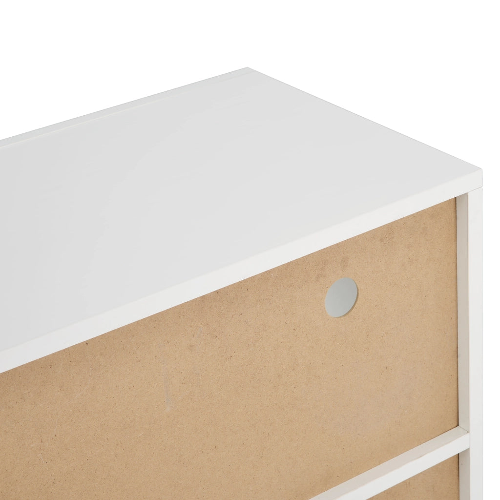 Credenza Bianca Lucida con LED Mobile Buffet 3 Ante 130x35x95 cm