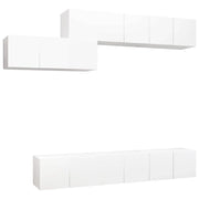 Set di mobili da 7 pezzi tra cui armadio credenza mobile TV televisore per soggiorno camera da letto salotto legno ingegnerizzato bianco 02_0025151