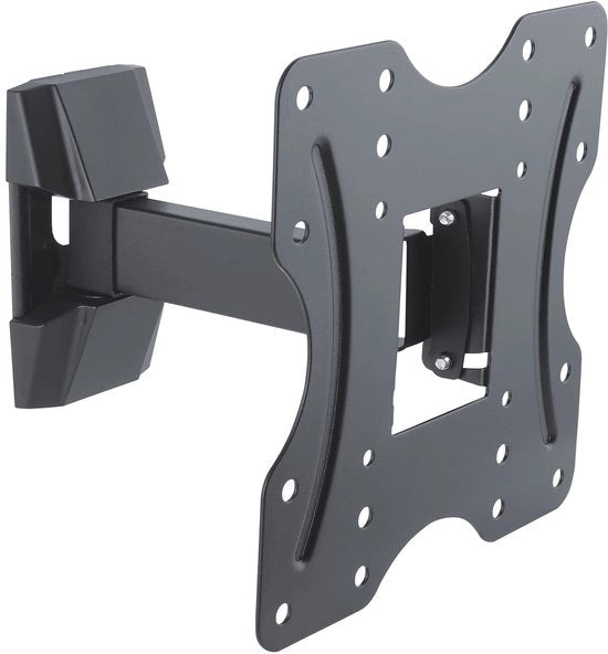 Supporto TV per parete fino a 42 pollici, regolabile (+3°/-10°), girevole (+/-90°), fino a VESA 200, capacità di carico: 25,0 kg, nero