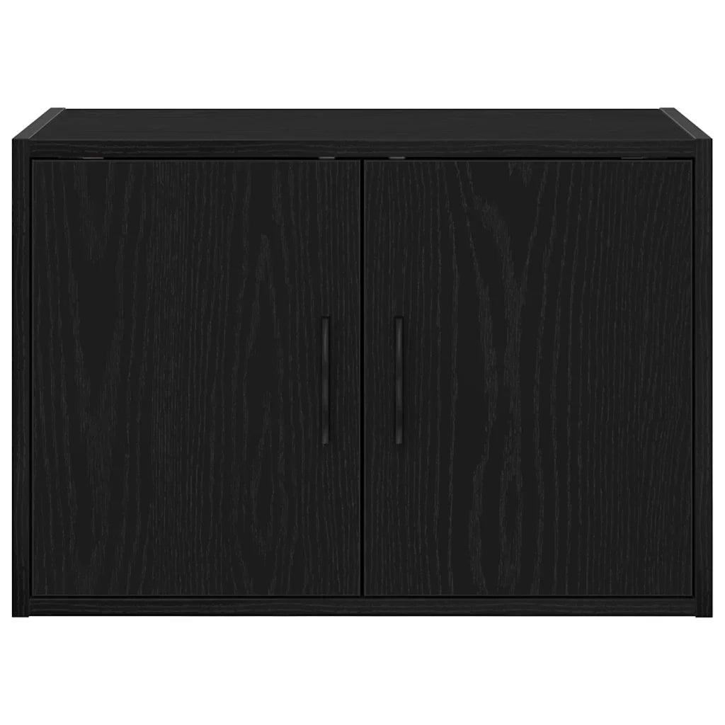 Armadietto da parete per garage 60 x 30 x 41 cm con anta pratico e facile da organizzare in legno composito nero 02_0051437