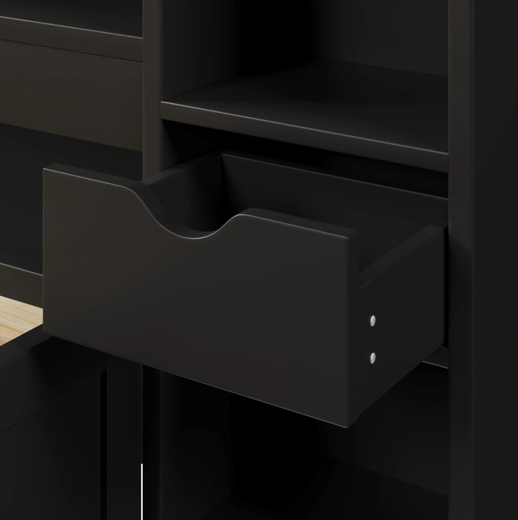 Letto platform 140 x 200 cm con 3 cassetti; vani portaoggetti; LED e USB; nero