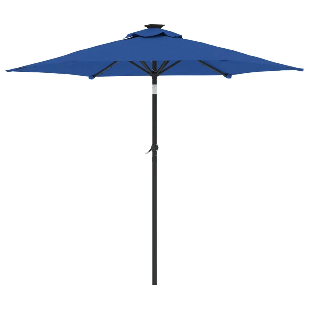 Ombrellone da giardino inclinabile con manovella 225 x 225 x 212 cm protezione UV design moderno in poliestere azzurro 02_0056374