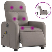 Poltrona Massaggiante | Sedia Relax Reclinabile Elettrica Tortora in Tessuto