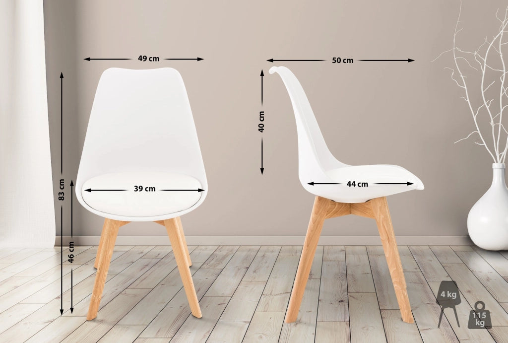 Sedia Pranzo Linares bianco,Plastica