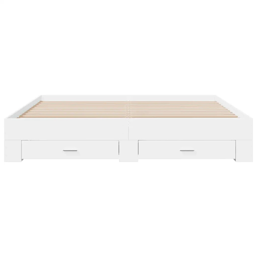 Giroletto con Cassetti Bianco 180x200 cm in Legno Multistrato