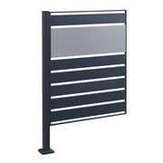 Contenitore per rifiuti in acciaio zincato 120 x 83 x 11 cm antracite argento 03_0009093