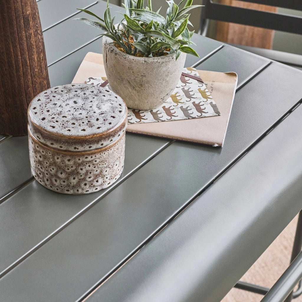 Tavolo da giardino in metallo 2 posti, 70cm, verde kaki