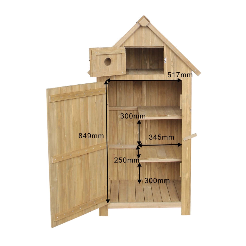 Armadio da giardino a casetta In legno d'abete con tetto in bitume 770x540x1370 mm Per esterni