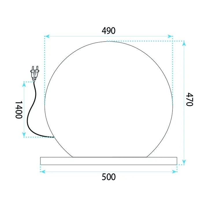 Specchio Led Hollywood L. Gold 50 Cm