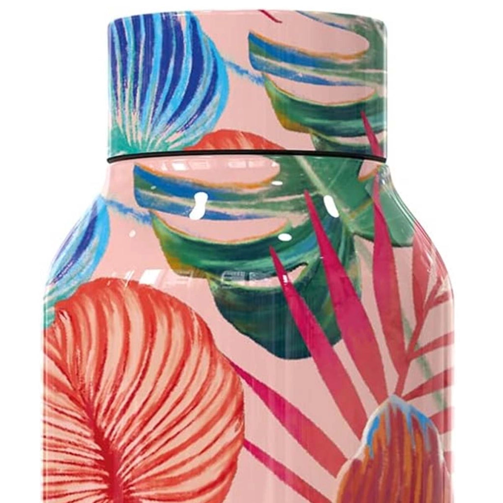 Bottiglia Termica 510 ml a Doppia Parete Motivo Fiori Tropicali Rosa Quokka
