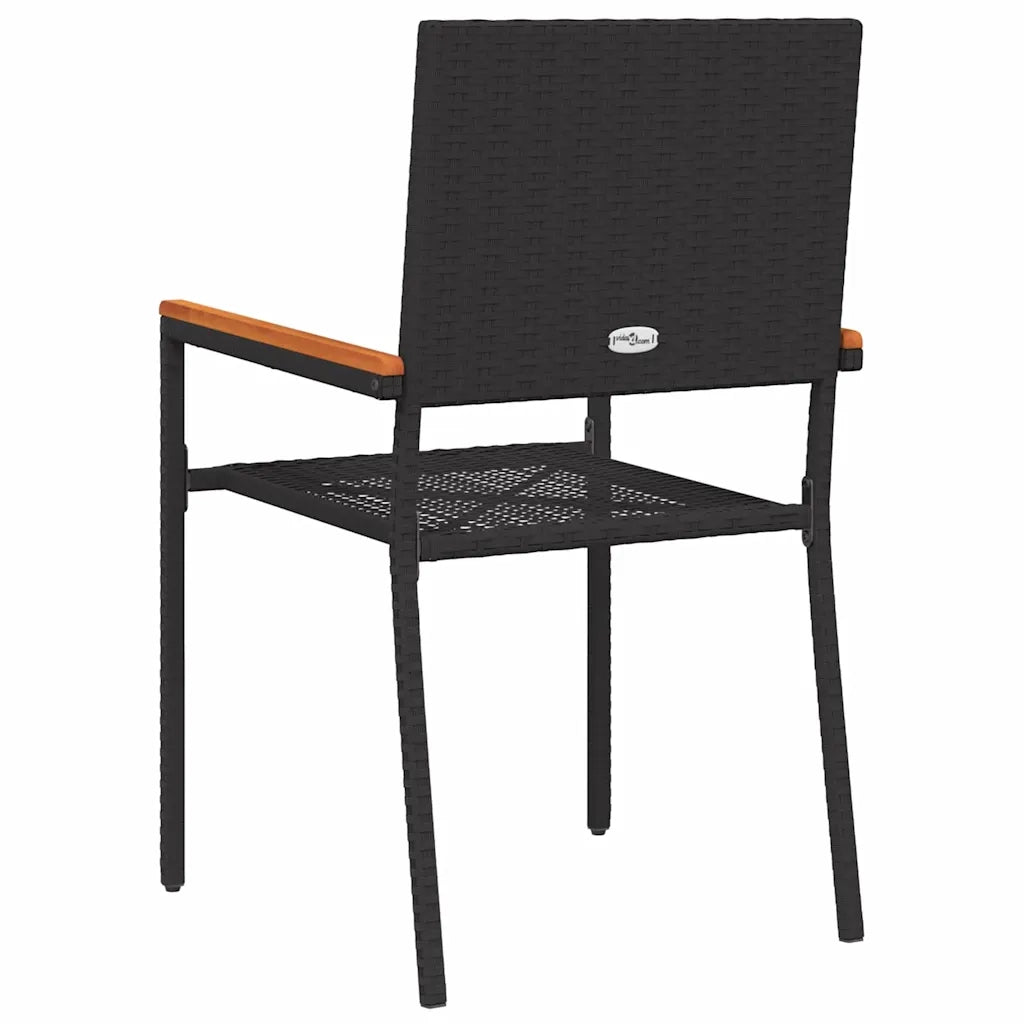 Sedie impilabili da giardino 2 pcs Nero e Marrone 42006825