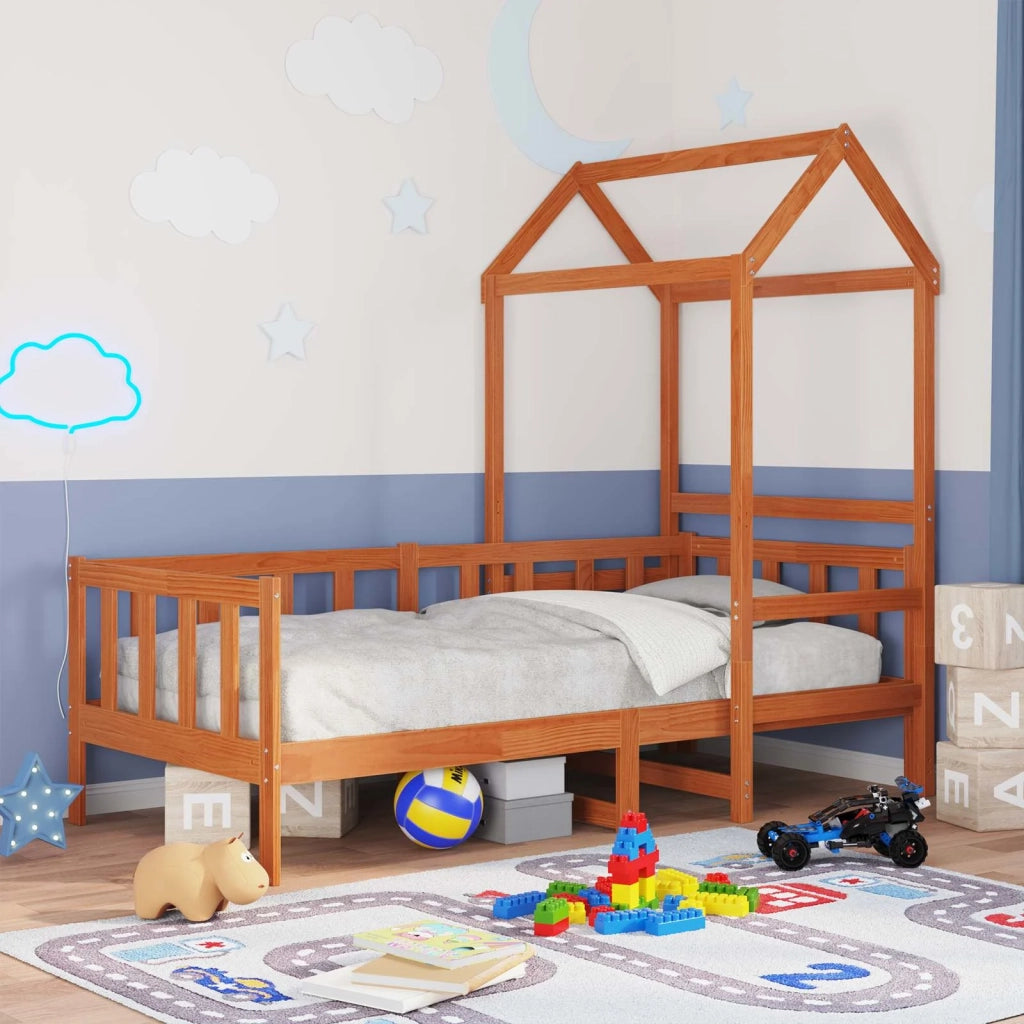 Set di Letto per il Giorno 2 pcs Marrone cerato Pino massello 3422707