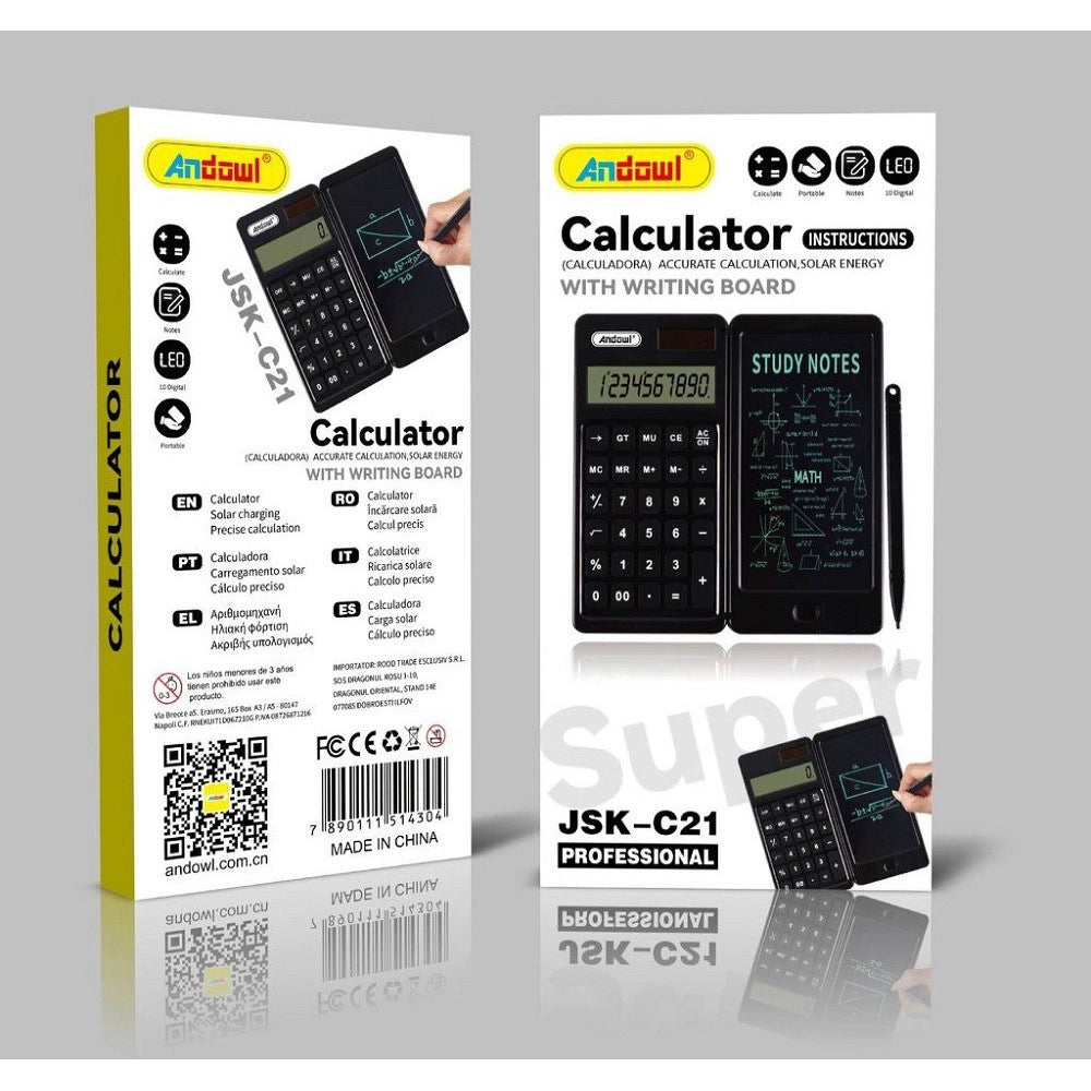Trade Shop - Calcolatrice Jsk-c21 Piano Scrittura Penna Tavoletta Scrivere Disegnare/memo Pad -
