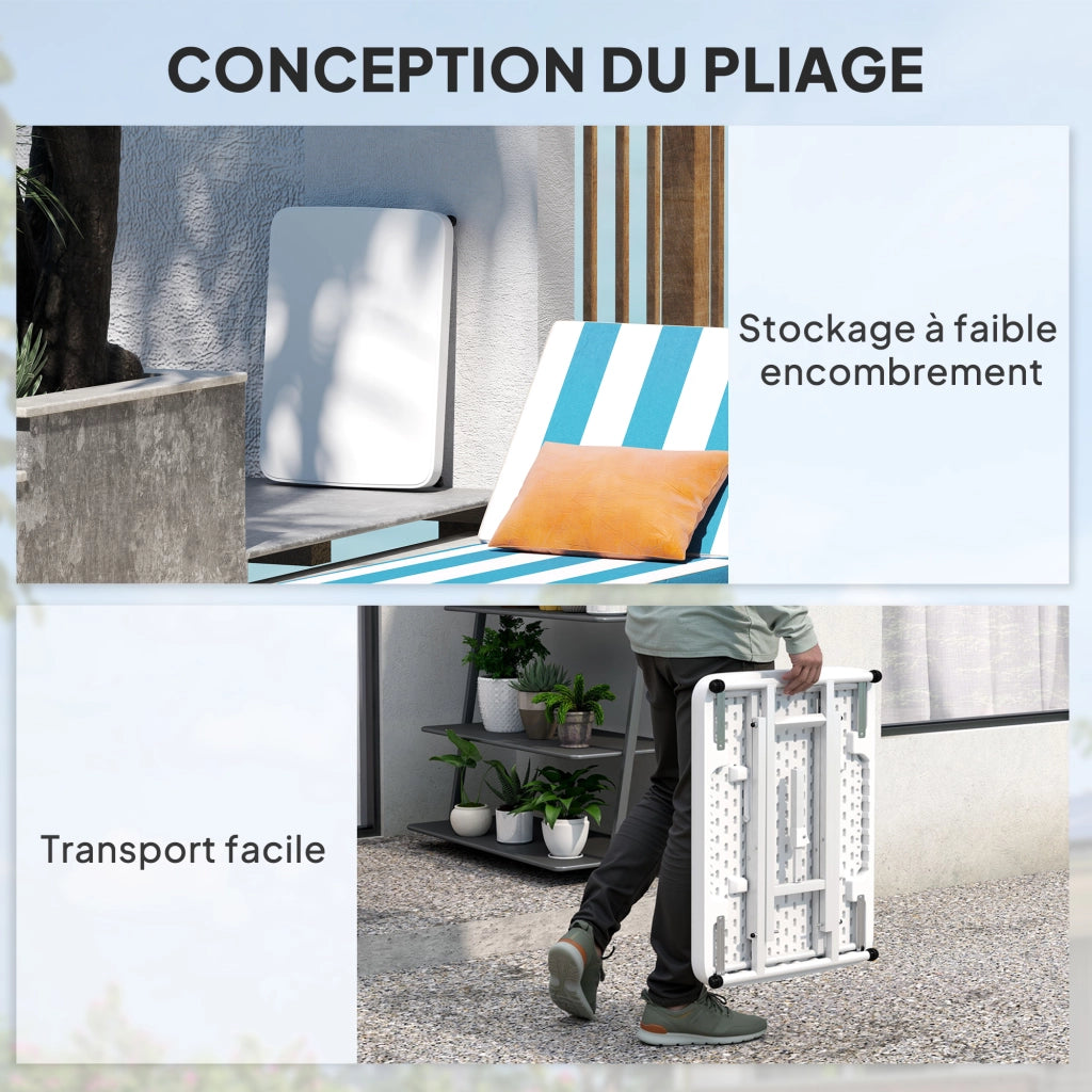 Tavolo da giardino pieghevole ¨C zephmum ¨C bianco 65x45x70 cm