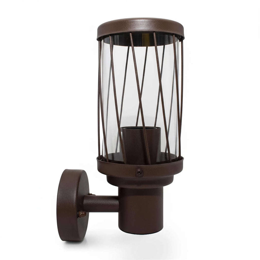 Applique lanterna da esterno E27 impermeabile IP54 design classico marrone luce per giardino balcone ingresso