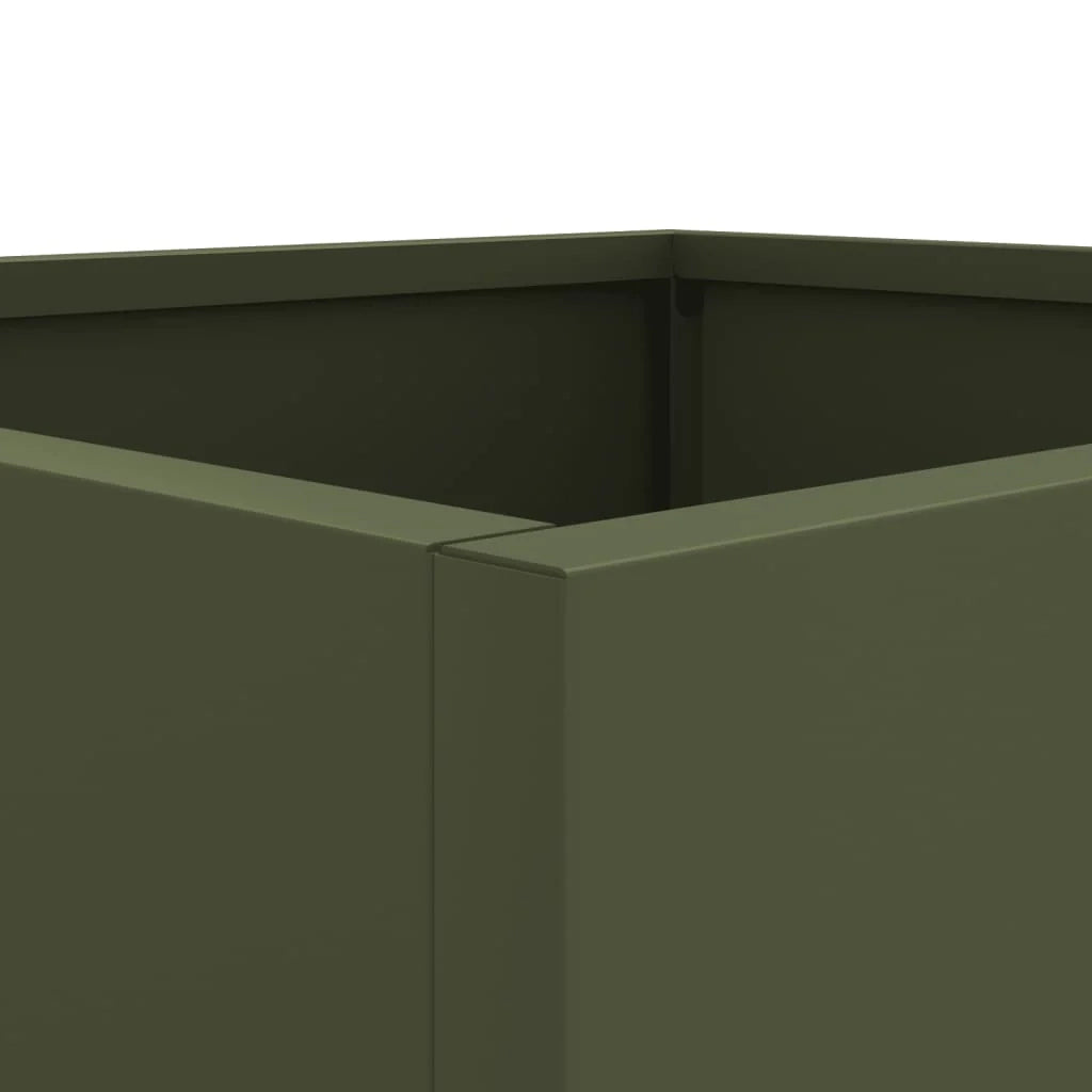 Fioriera aiuola rialzata fioriera aiuola giardino terrazza set da 2 oliva 42 x 40 x 39 cm acciaio verde 02_0039084