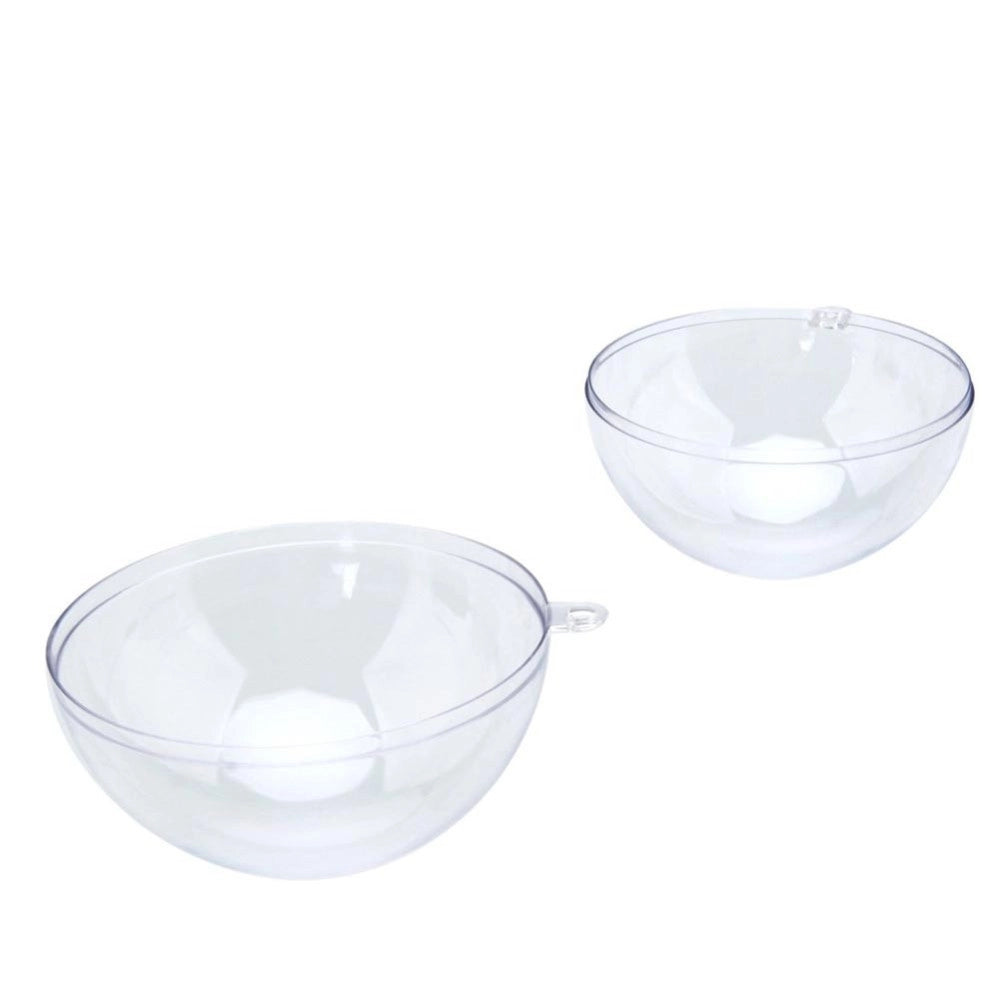 Trade Shop - Sfere Natalizie Palline Trasparenti Apribili Da Riempire Decorazione Natale 3 Pz -