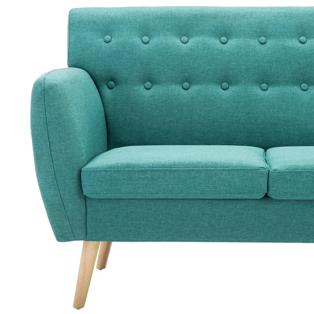 Divano a 3 Posti Rivestito in Tessuto 172x70x82 cm Verde 247128